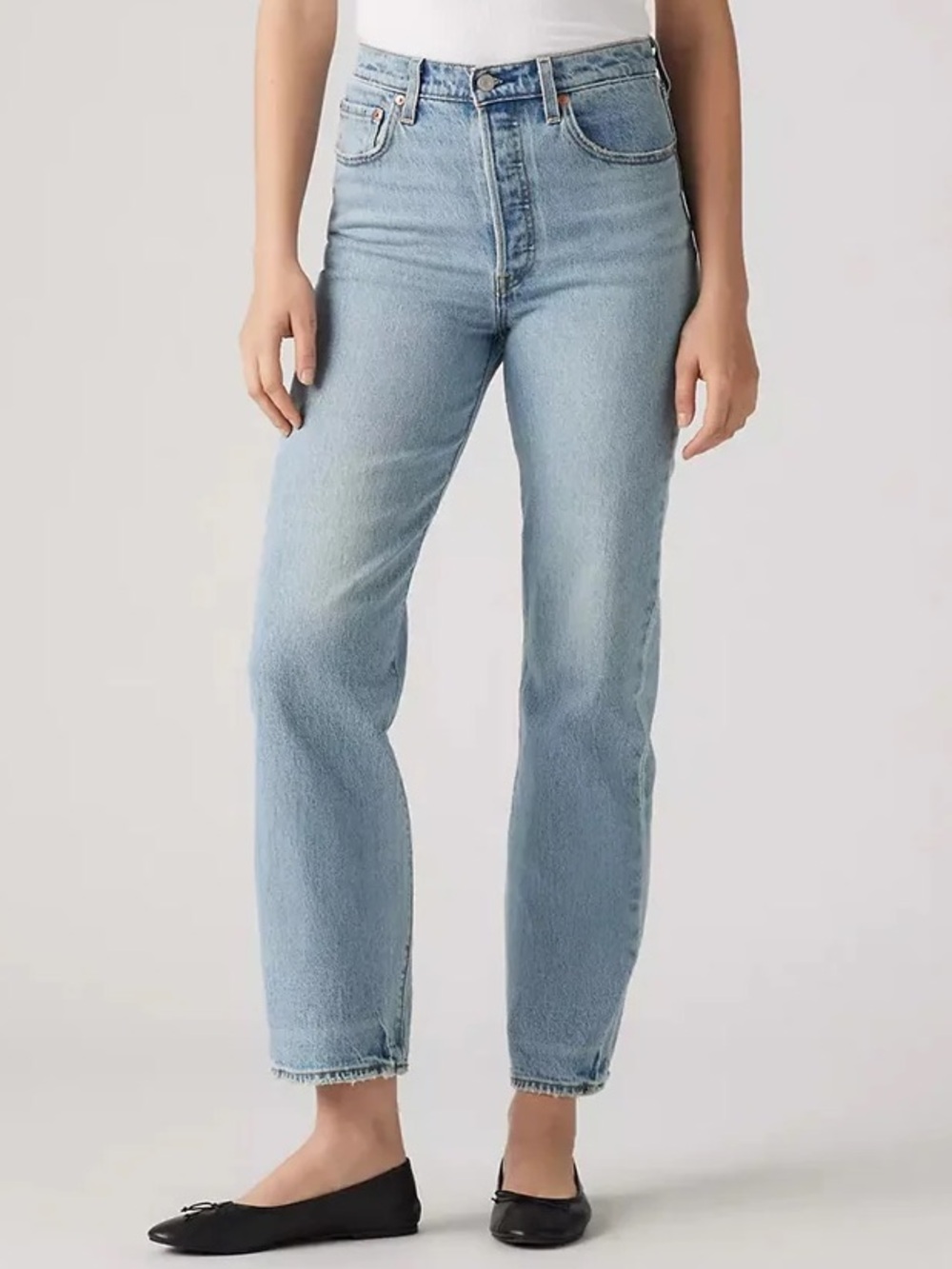 Levi's Ribcage Straight Ankle Light Wash Jeans Size 28